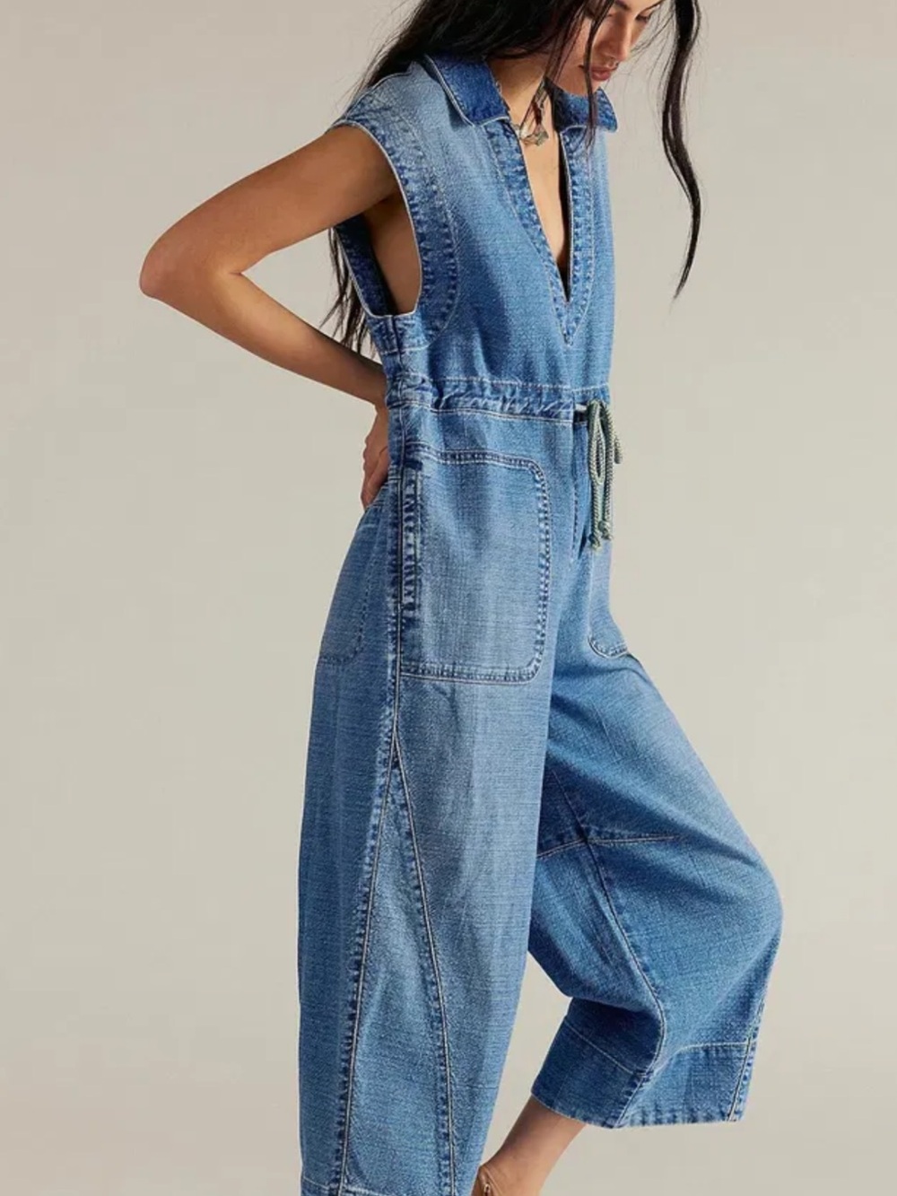 We The Free Lantana Cropped Coverall by Free People. - Picture 3 of 10